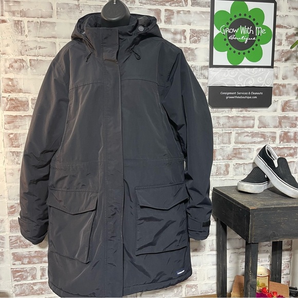 Lands' End Black Ski & Snow Jacket Weather-Resistant large tall 14-16 - Picture 1 of 7